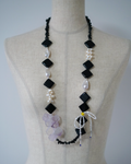 After Midnight | Black Agate, Baroque Pearl & Amethyst Long Necklace