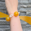 Citrus Glow Bracelet | Agate & Pearl Bracelet | Lumefia