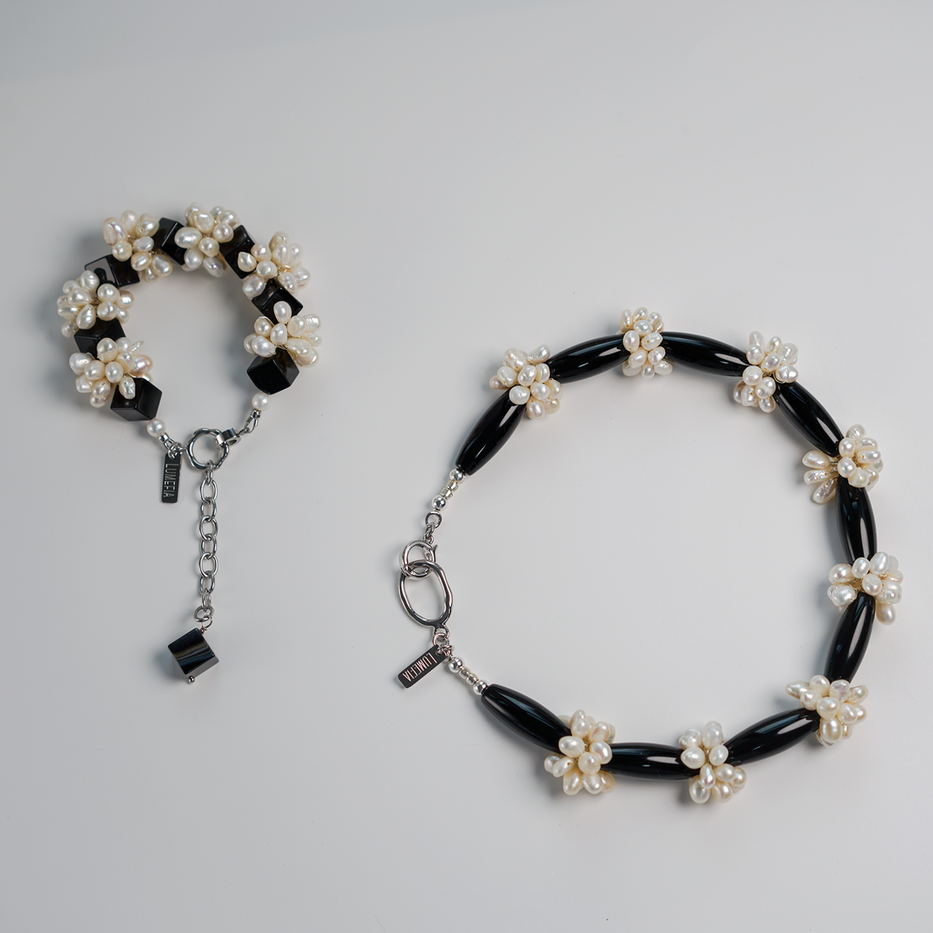 City Intervals — Agate & Baroque Pearl Necklace