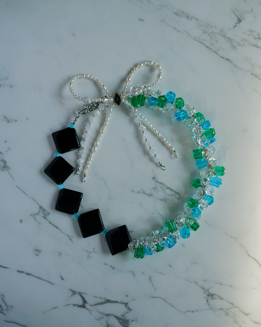 Concrete Belle — Baroque Pearl, Agate & Quartz Necklace