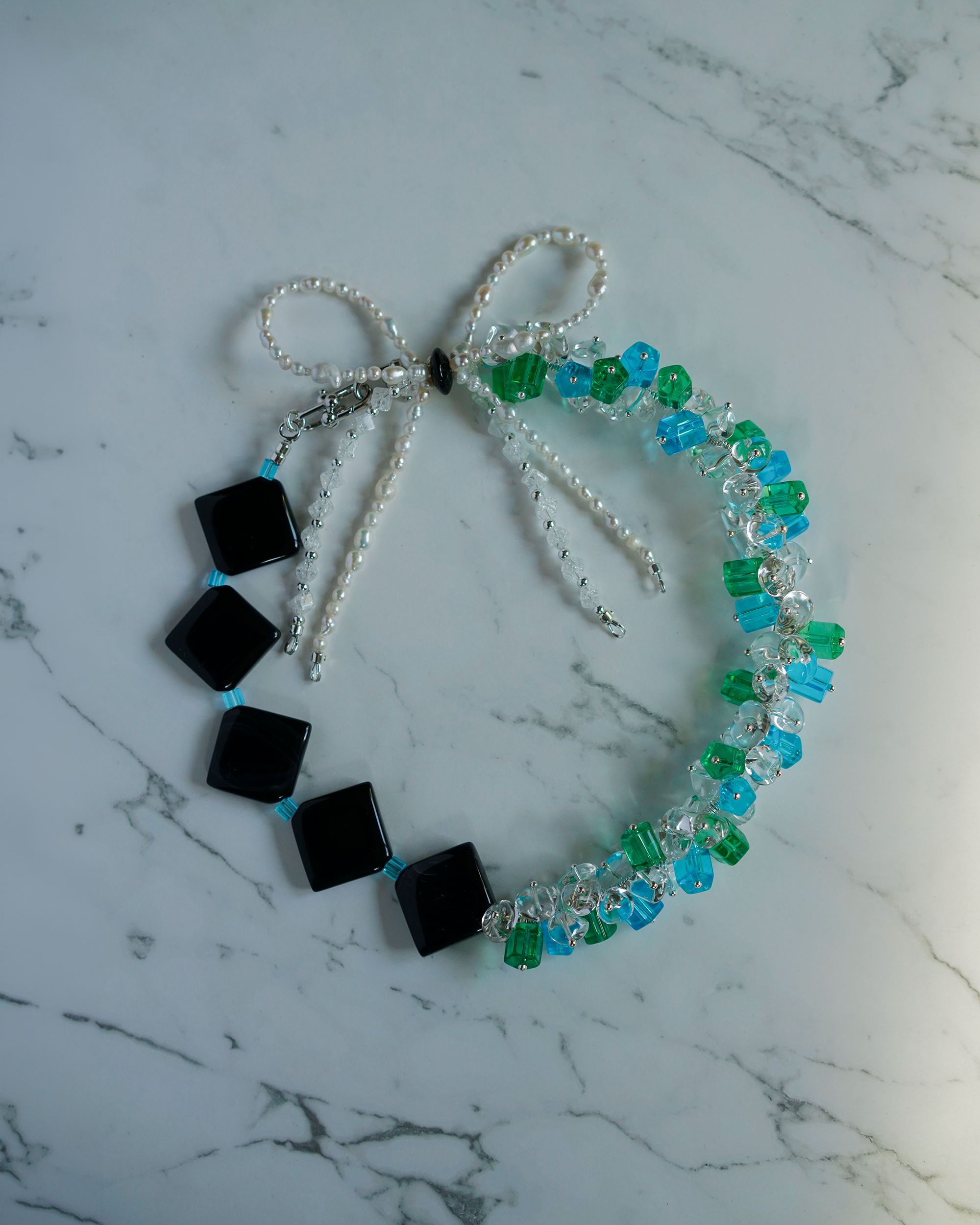 Concrete Belle — Baroque Pearl, Agate & Quartz Necklace