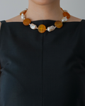 Dawn Glow — Agate & Baroque Pearl Necklace