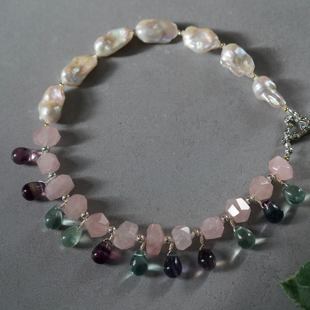 Dew Garden — Baroque Pearl & Quartz Necklace