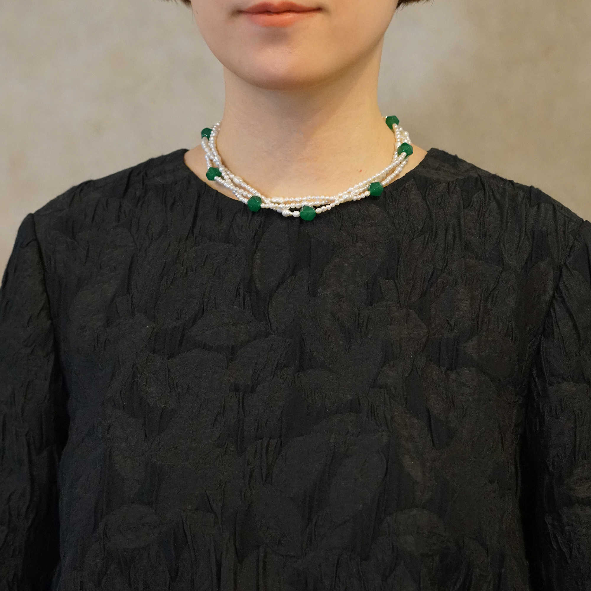 Green Sonata — Baroque Pearl & Green Agate Necklace