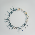 Ice Knot | Silver-Blue Baroque Pearl & Japanese Glass Choker