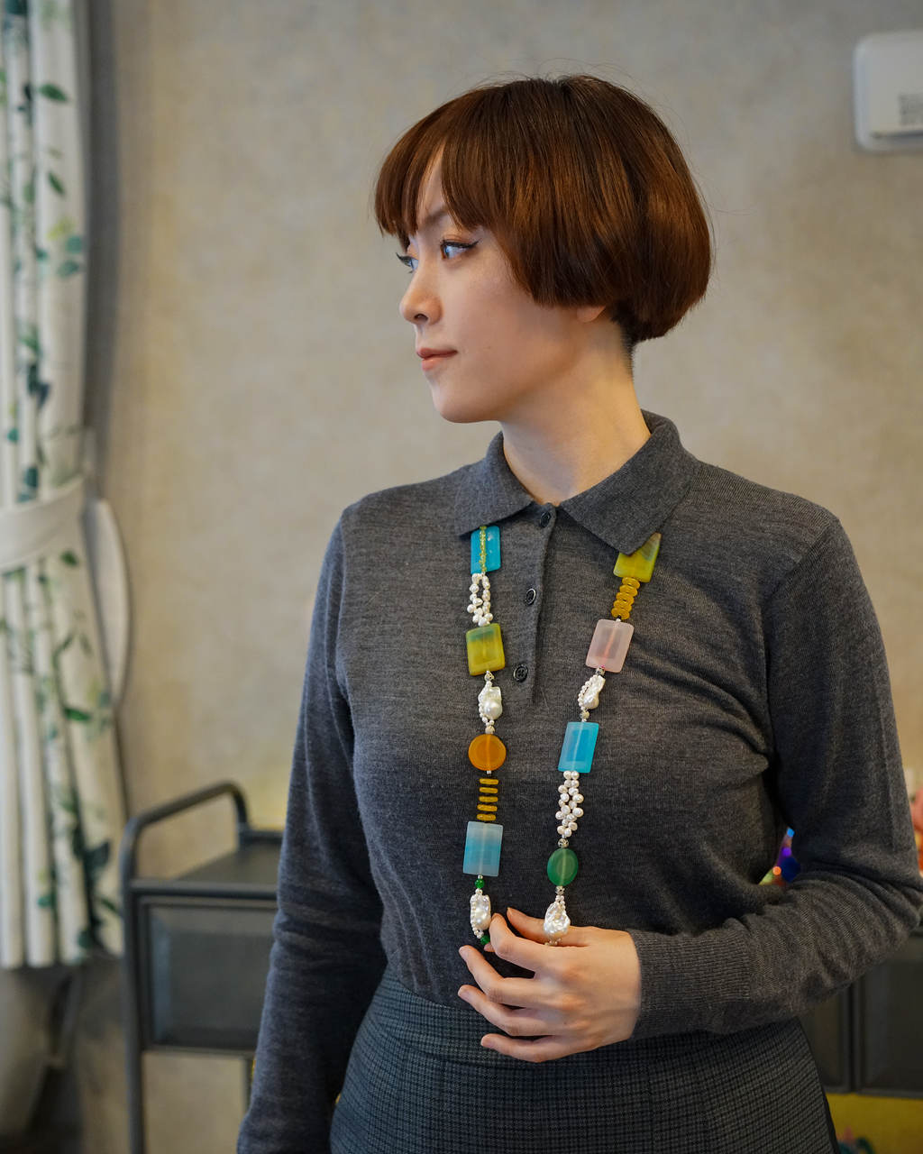 Iris — Baroque Pearl & Agate Necklace