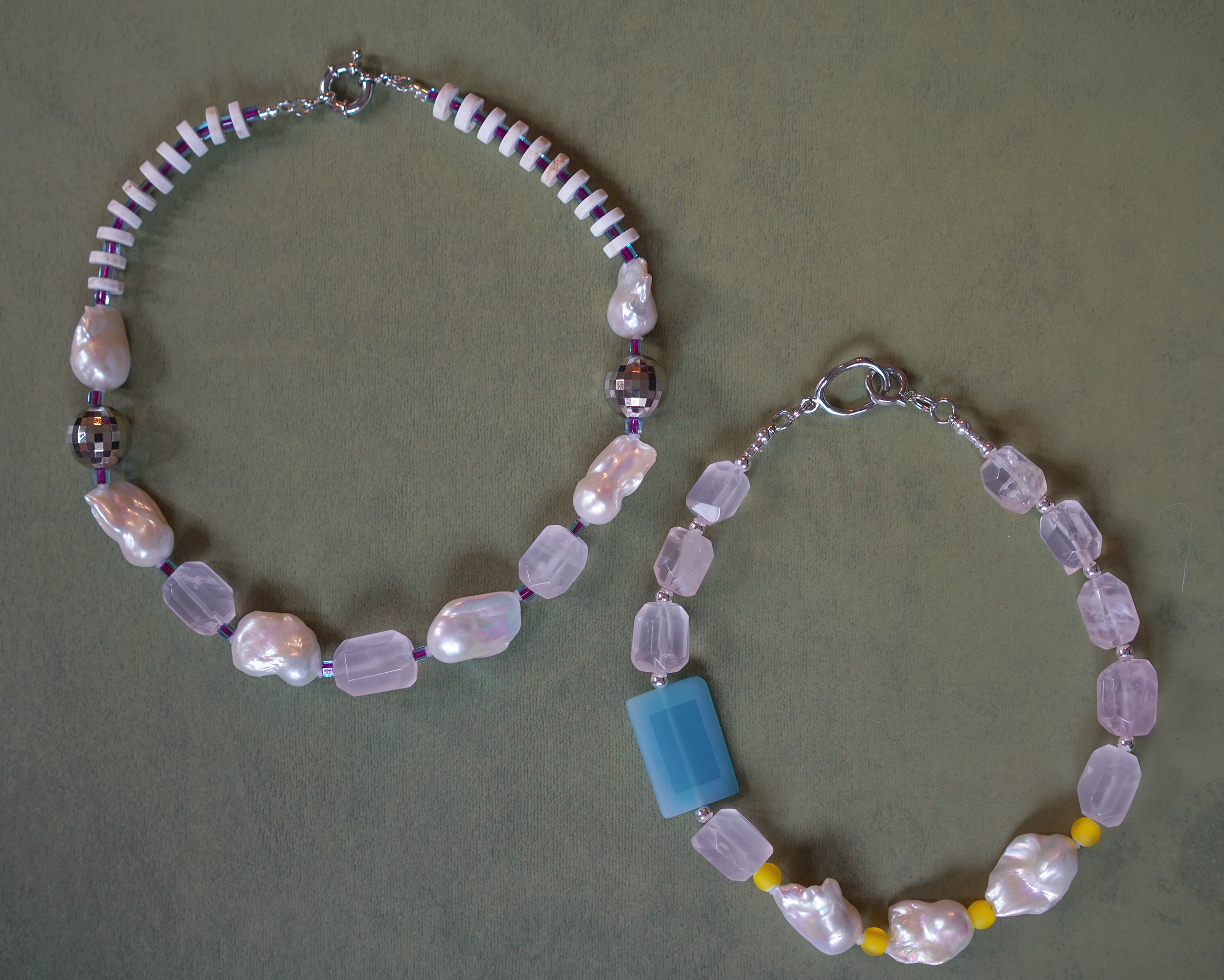 Mirror Break — Baroque Pearl & Quartz Necklace