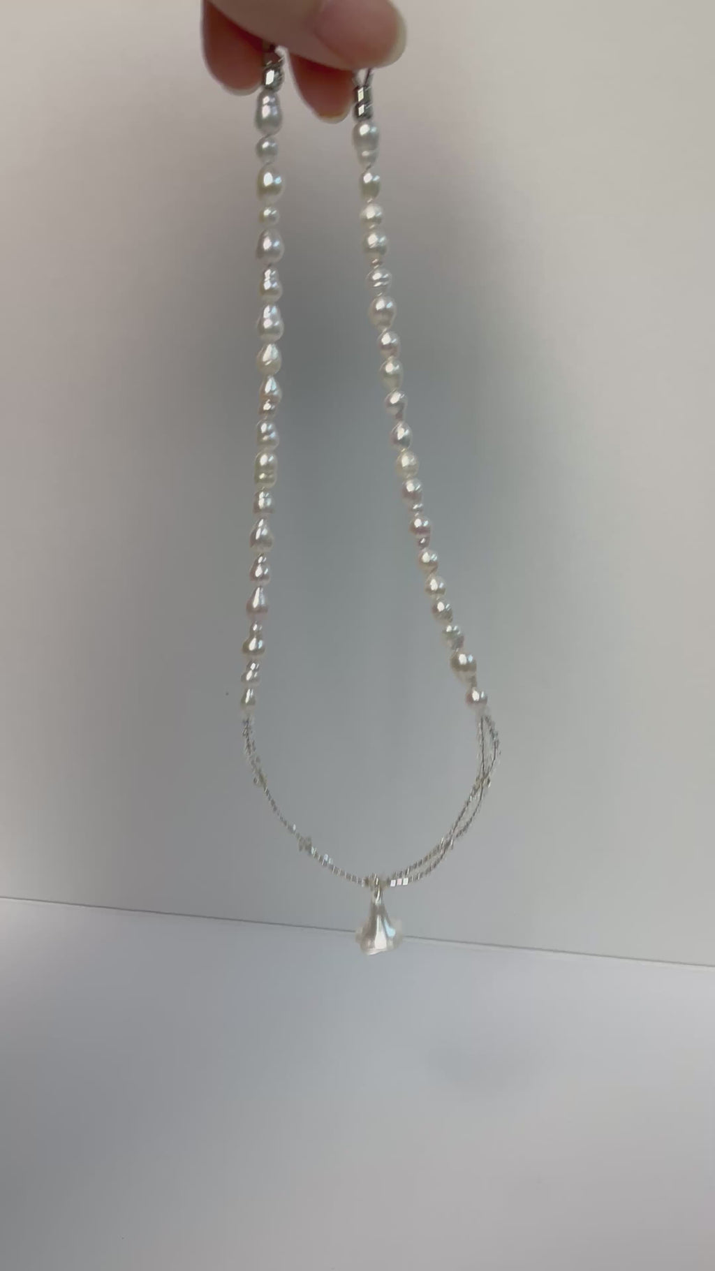 Dewdrop Lily | Mini Baroque Freshwater Pearl & Glass Necklace | Lumefia