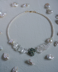 Prism Fragment — Pearl & Quartz Necklace