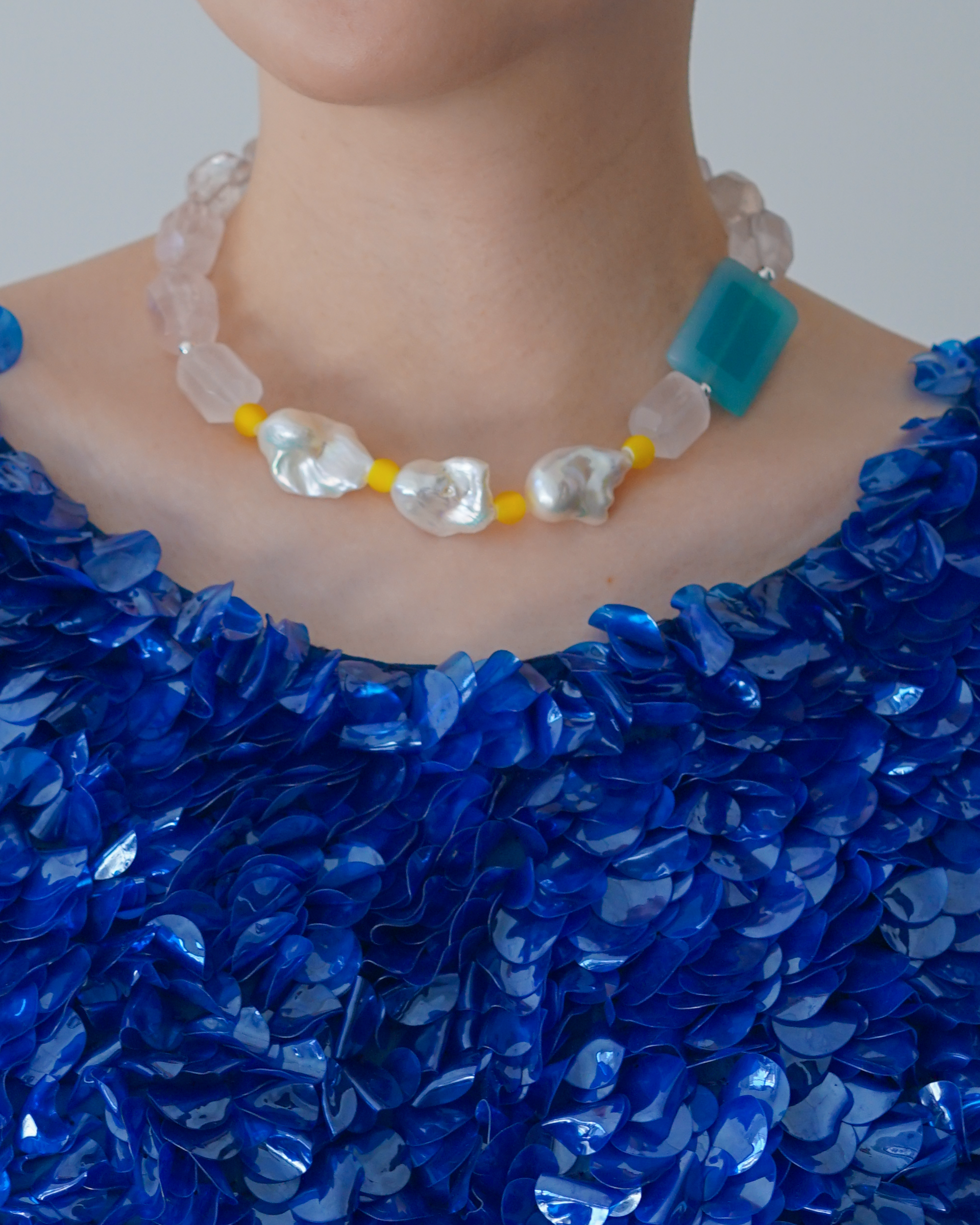 Salt Light — Baroque Pearl & Quartz Necklace