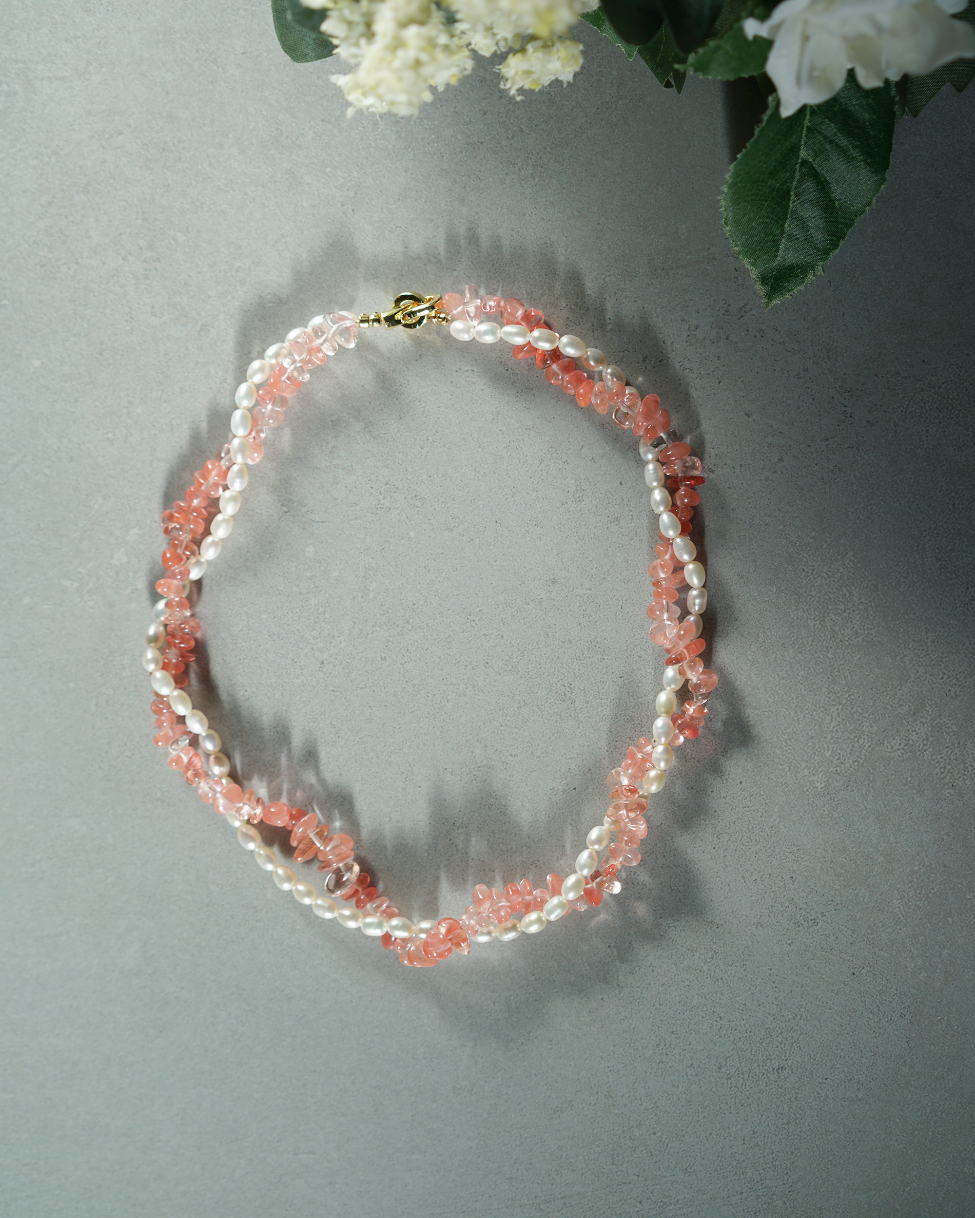 Rosewater — Pearl & Quartz Necklace