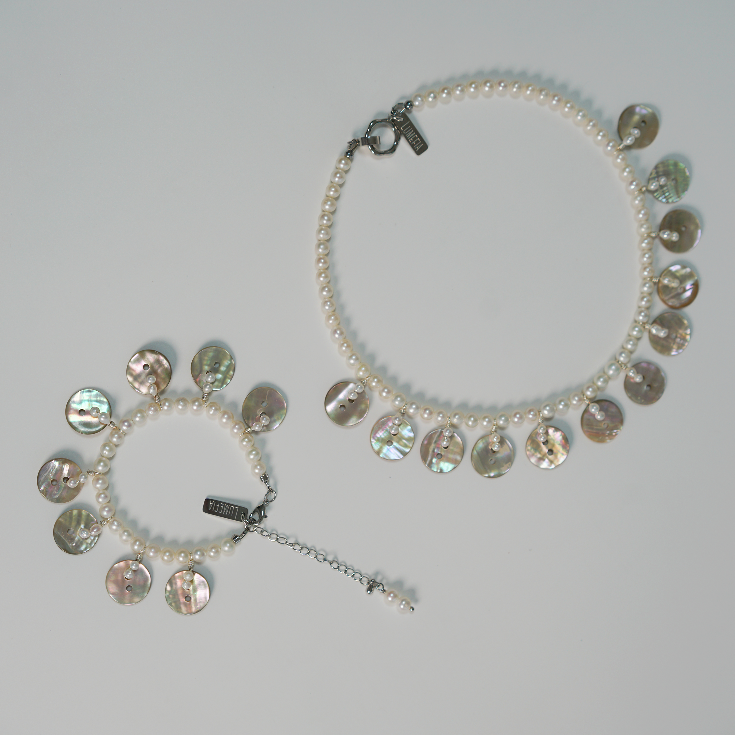 Shimmer Fragments | Pearl & Shell Bracelet | Lumefia