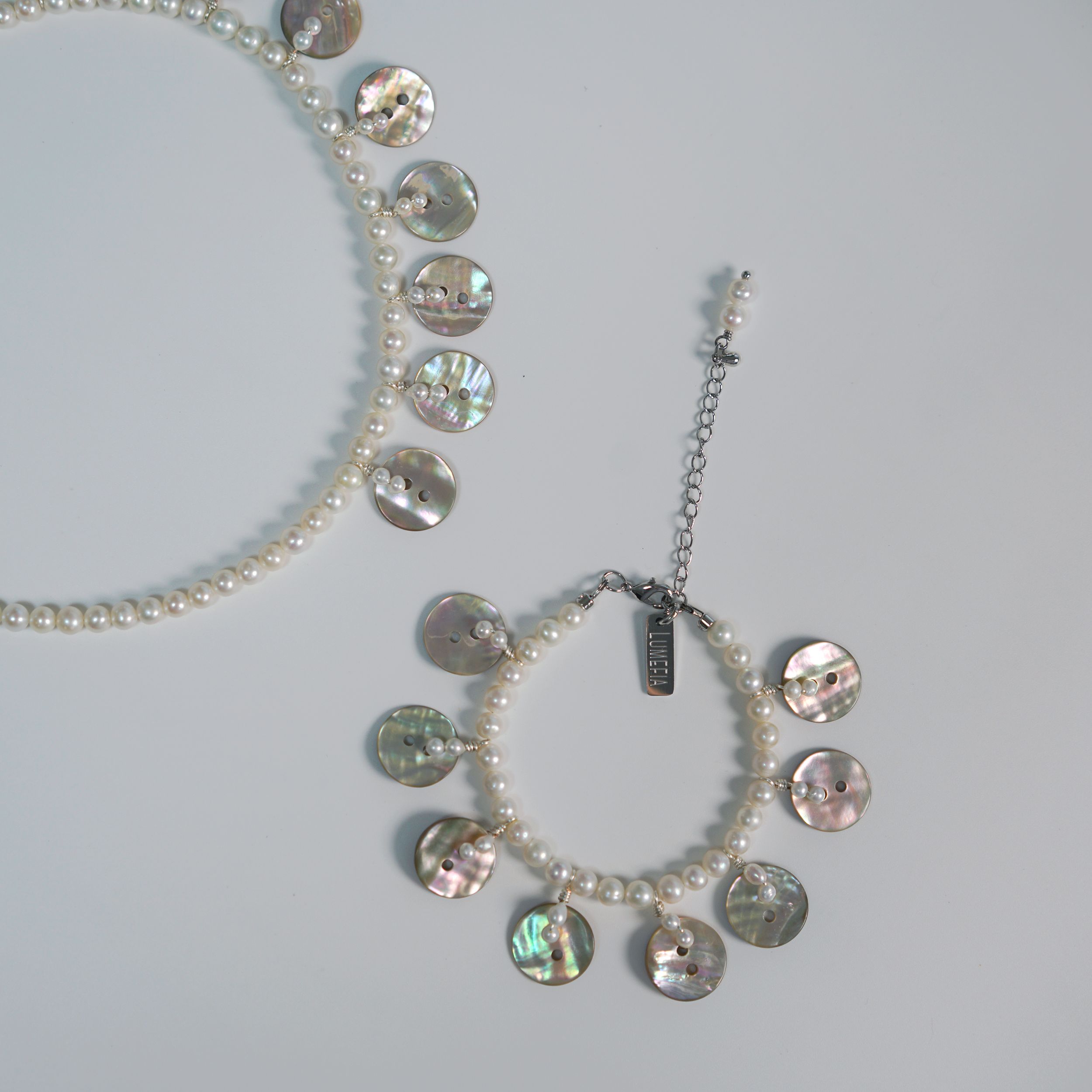 Shimmer Fragments | Pearl & Shell Bracelet | Lumefia