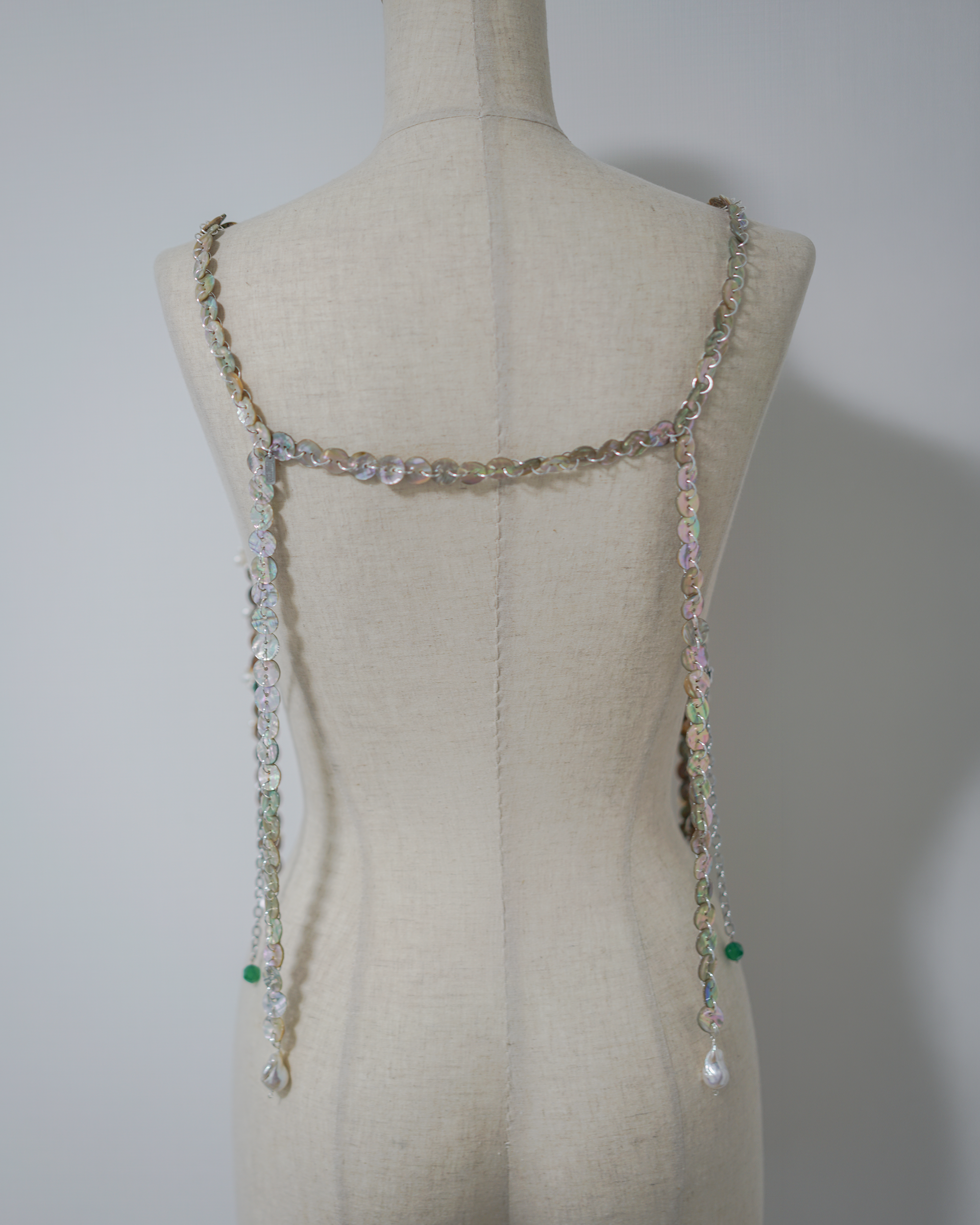 Shimmer | Abalone Shell Buttons, Freshwater Pearls & Rose Quartz Body Jewelry | Lumefia