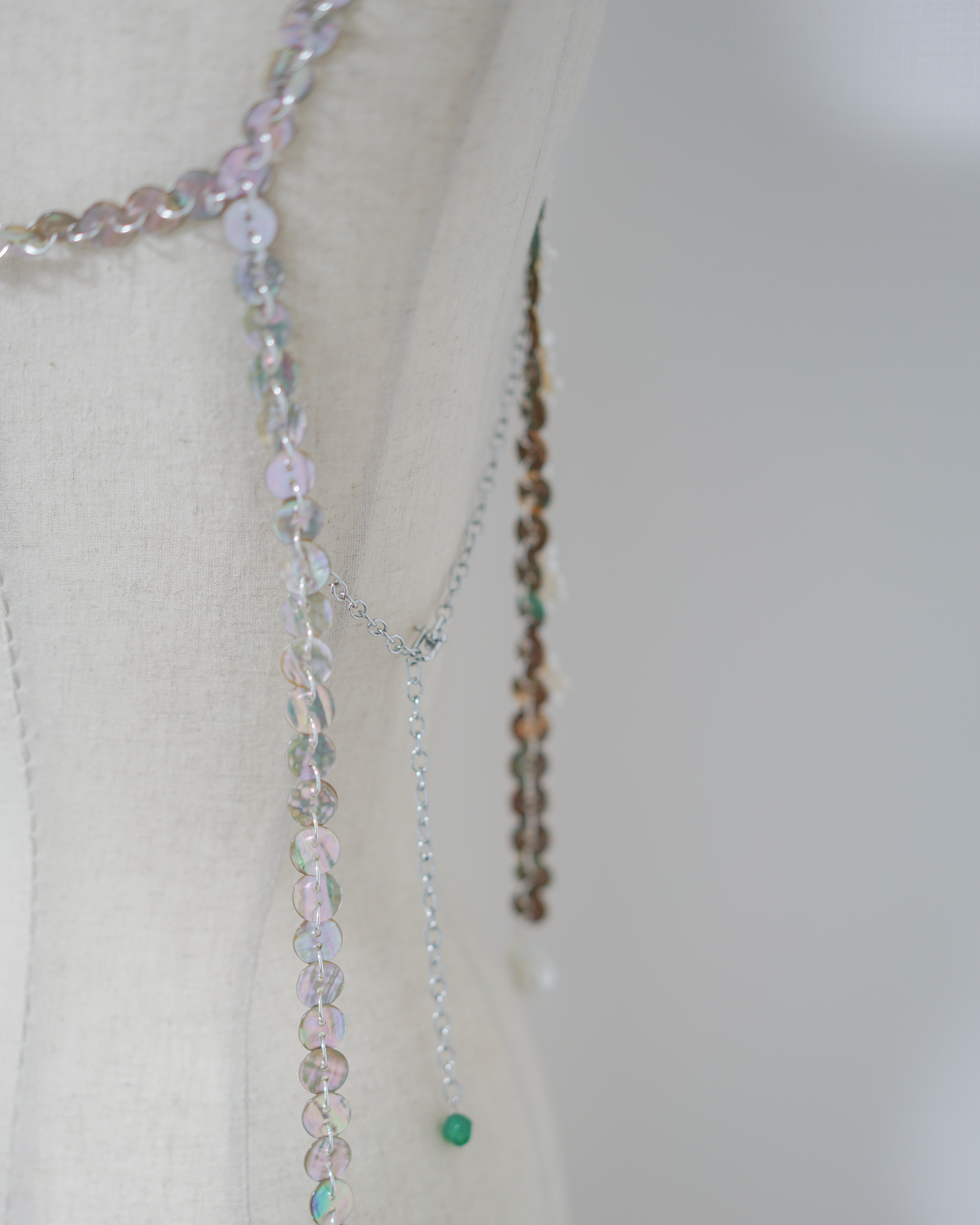 Shimmer | Abalone Shell Buttons, Freshwater Pearls & Rose Quartz Body Jewelry | Lumefia