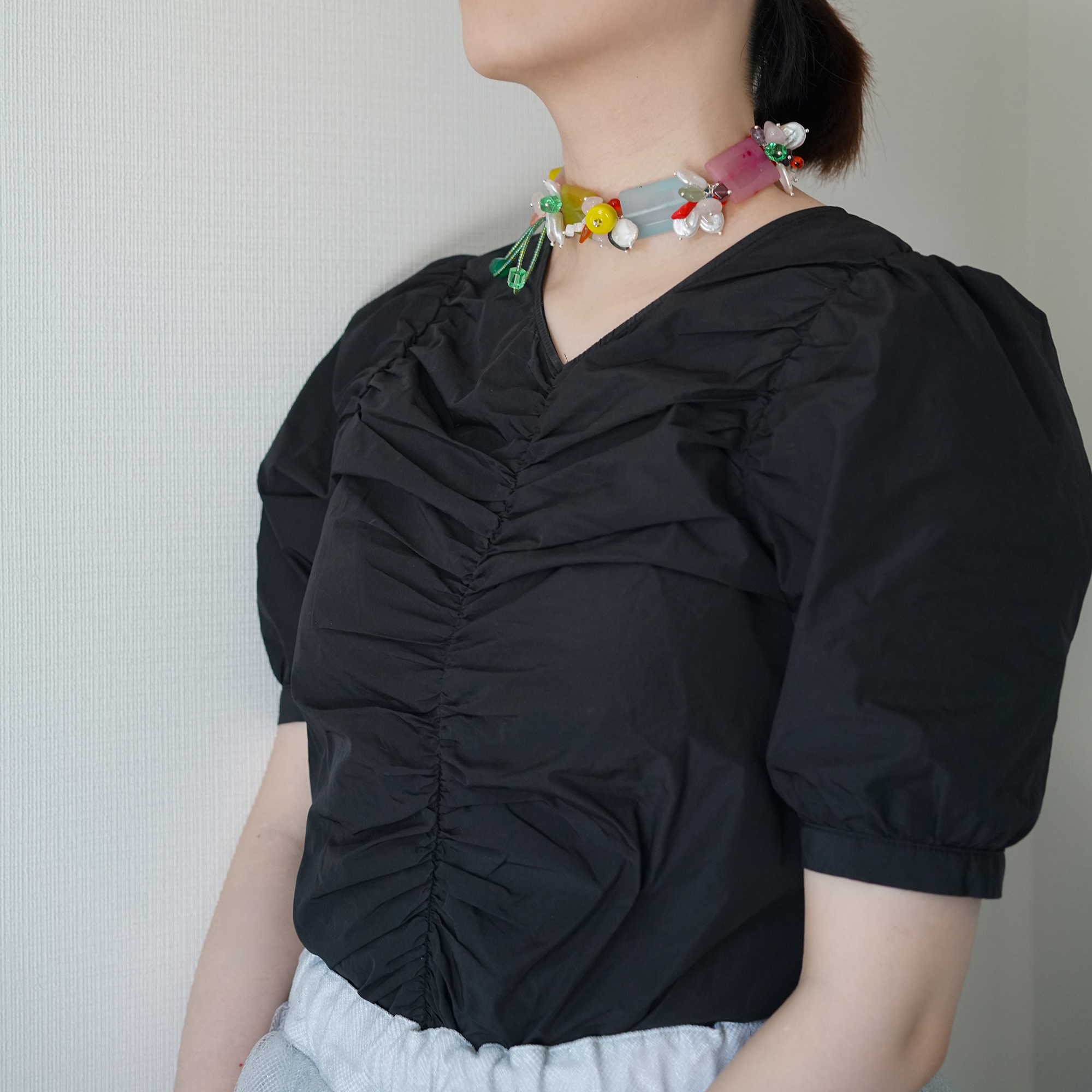 Sugar Weather Necklace | Agate, Baroque Pearl & Czech Glass Necklace | Lumefia