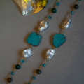 Stone Path  —  Baroque Pearl & Turquoise Necklace