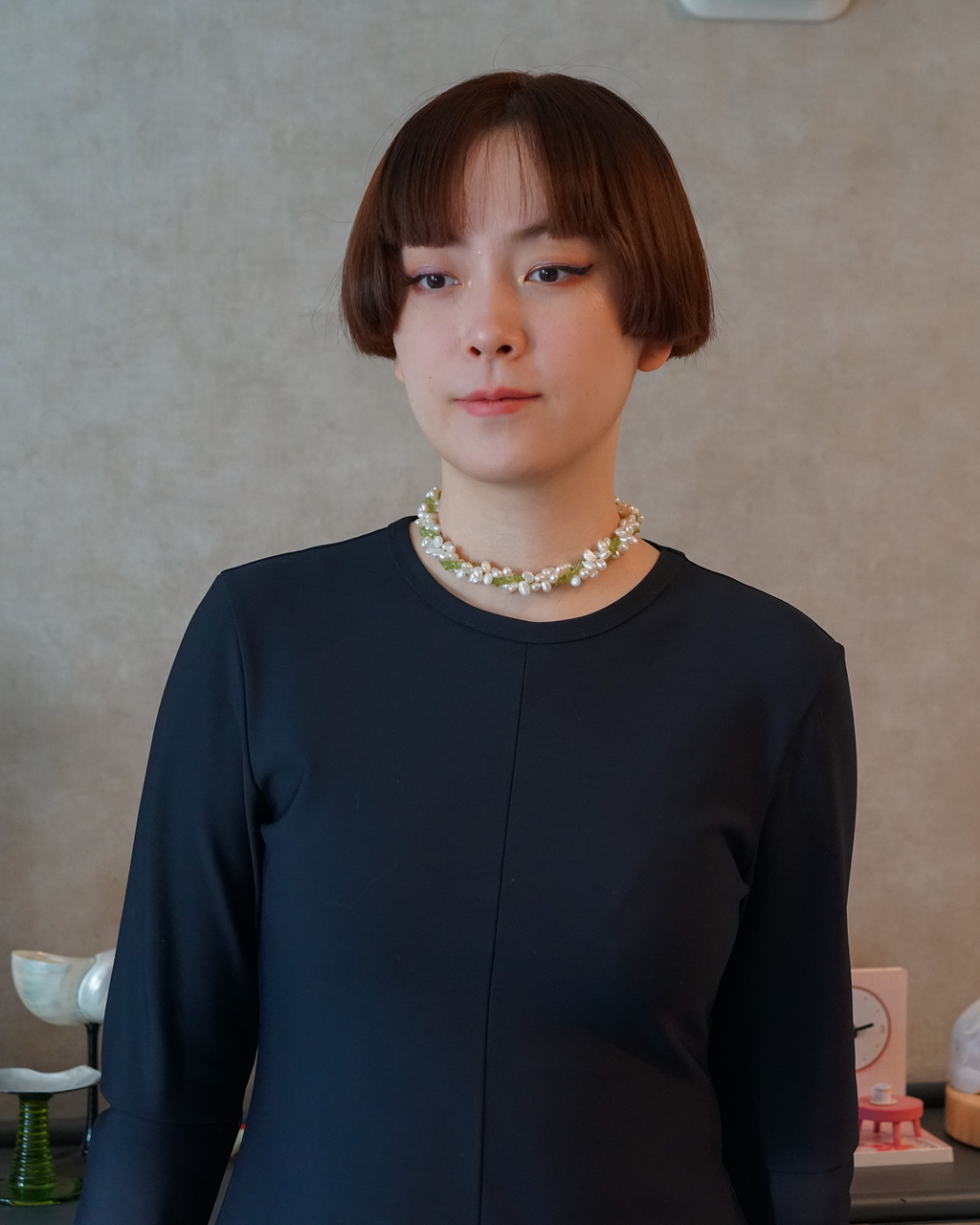 Verdant Murmur — Peridot & Pearl Choker
