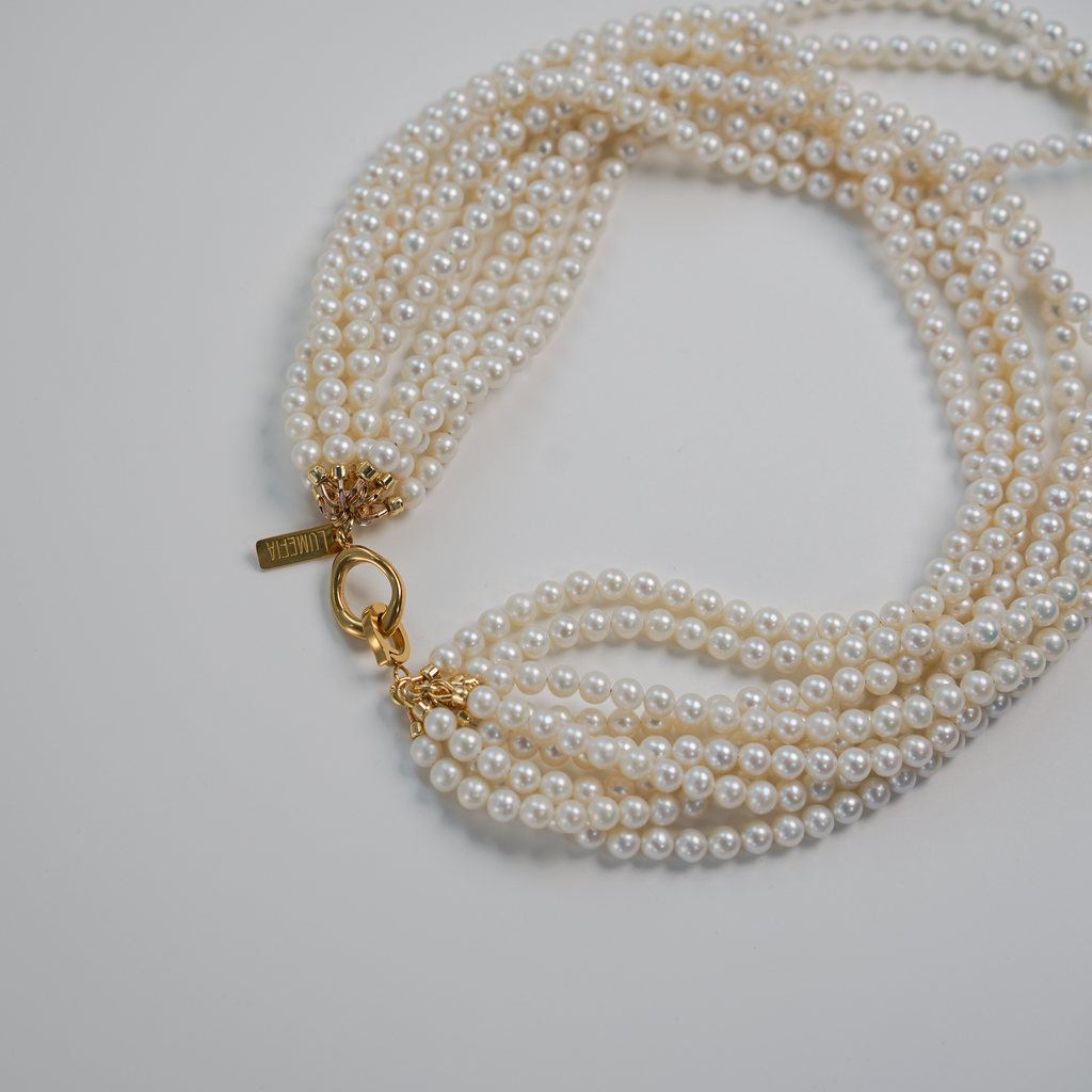 White Noise | Multi-Strand Freshwater Pearl Necklace | Lumefia